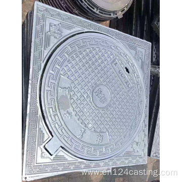 Ductile manhole cover square frame